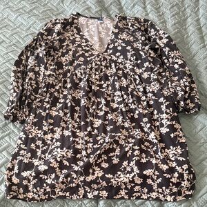 Old Navy Floral Tunic - Black and Cream
